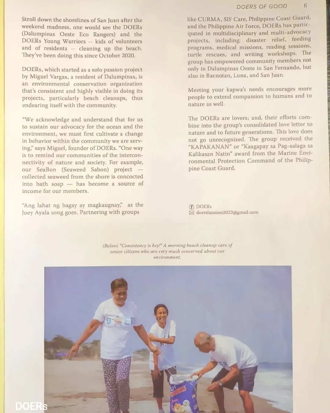 DOERs of Good in Hello Surftown — recognition record