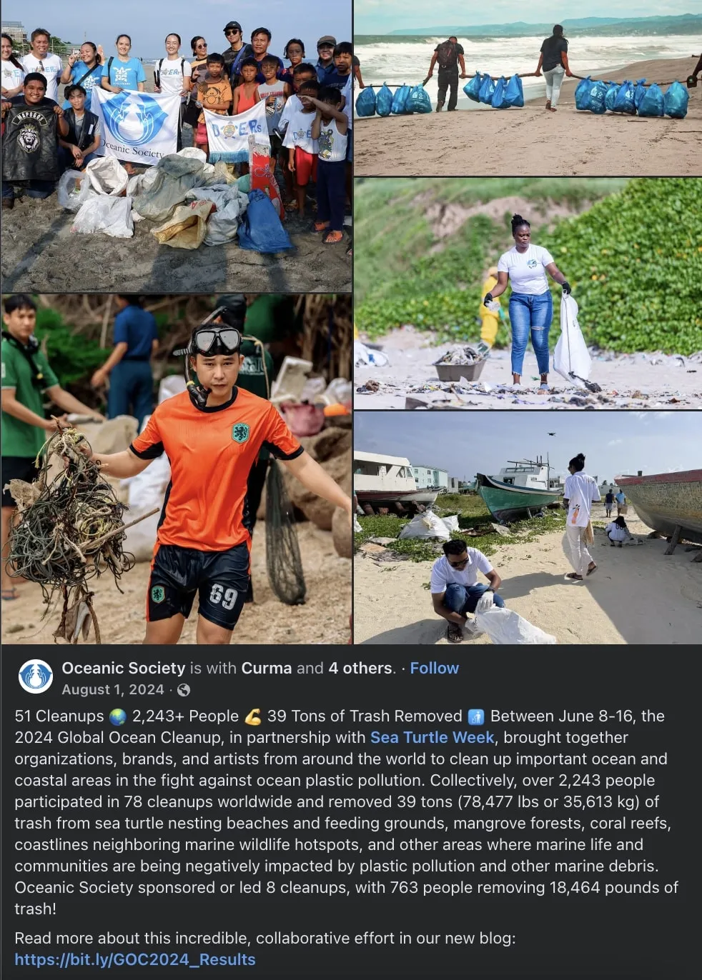 International Coastal Cleanup feature — recognition record